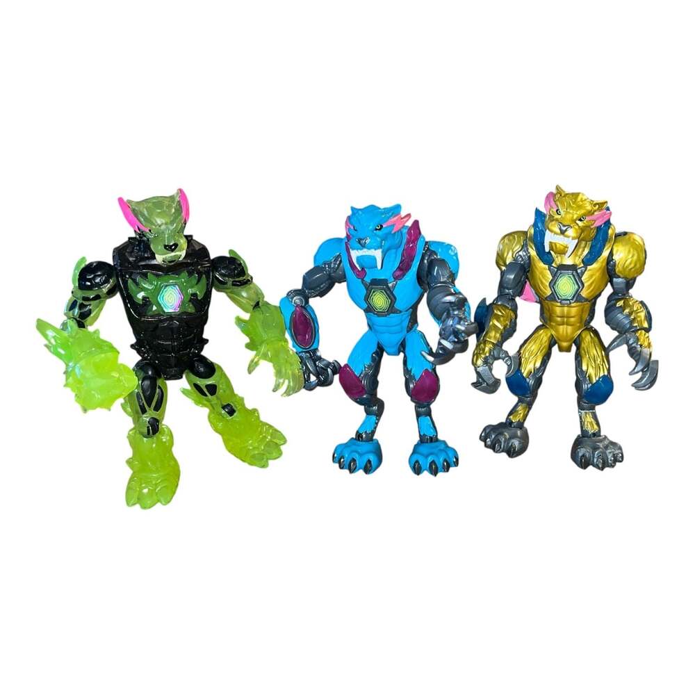 MrBeast Lab Hybrids Hyper Fusion Series Big Cat Beast Action Figure Lot (3-Pack)